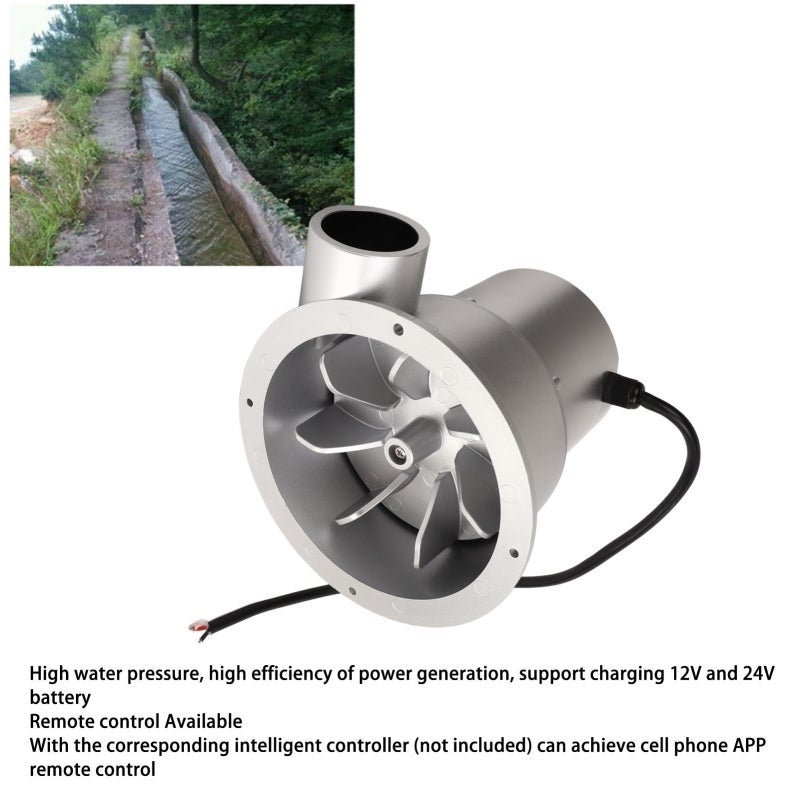 Hydroelectric Generator for Off-Grid Homes RVs Boats – 12V Brushless PM Turbine with Stainless Steel Housing & ABS Blades - Image 4