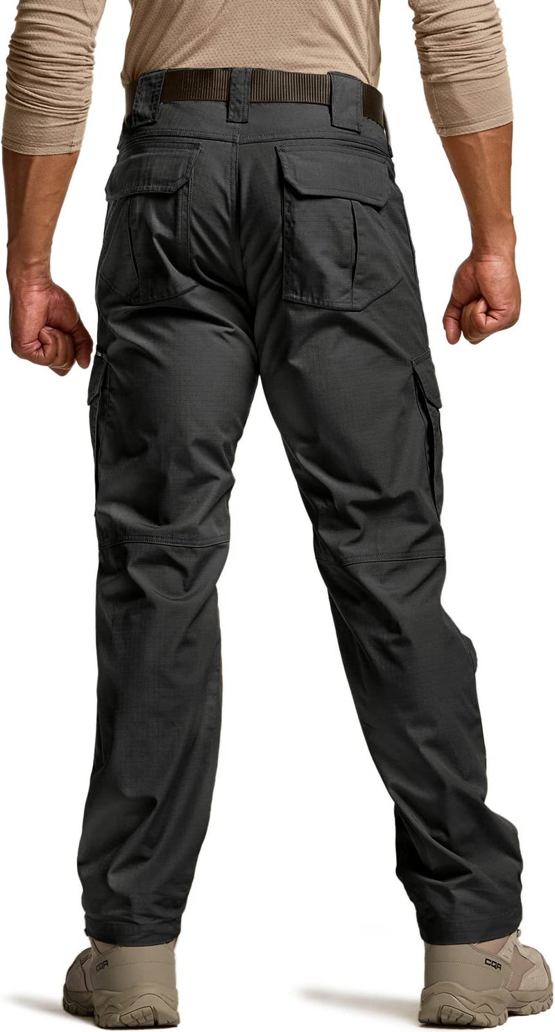 CQR Men's Tactical Pants, Water Resistant Ripstop Cargo Pants, Lightweight EDC Work Hiking Pants, Outdoor Apparel, Duratex Mag Pocket Black, 36W x 30L - Image 2