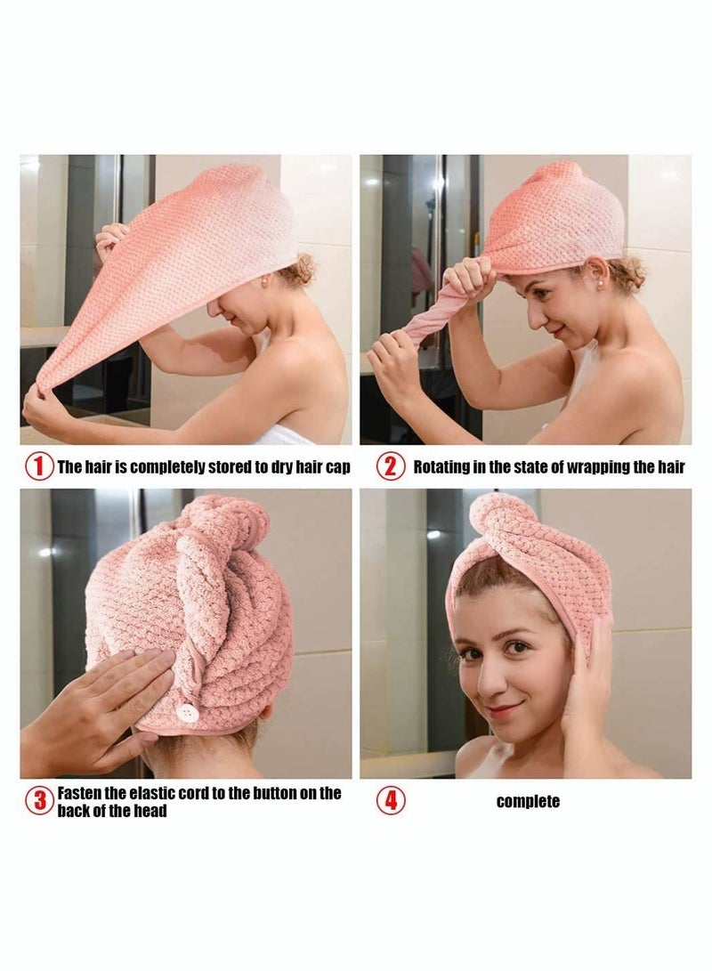 SOLARAE Microfibre Hair Towel Turban Towel Dry Cap Quick Lady Superfine Fiber Bath Head Wrap 2 Pack - Image 2