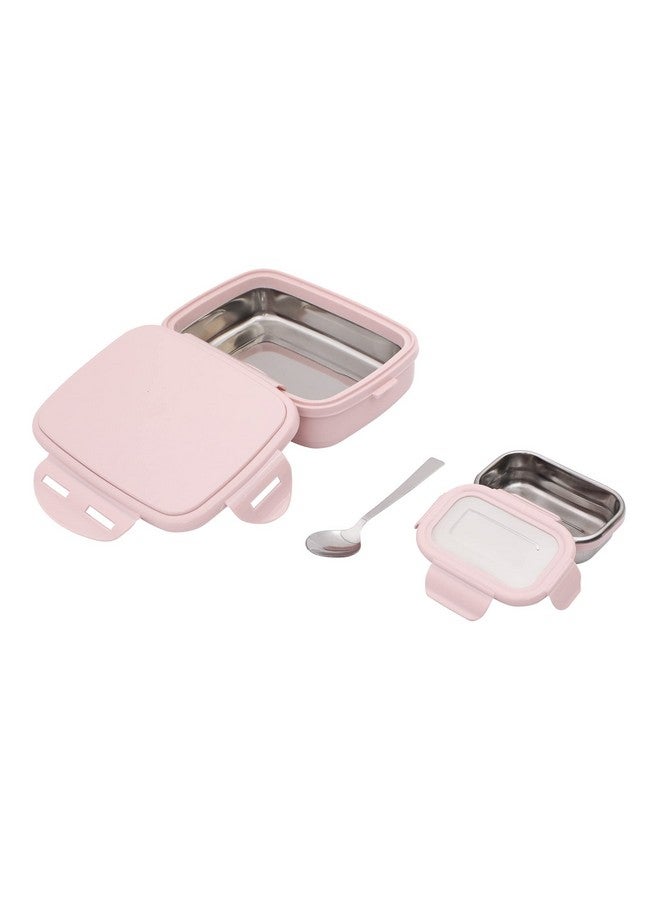 JAYPEE Stainless Steel Insulated Lunch Box Wavesteel Sr. Pink, 600 ml, Airtight Tiffin Box for School Kids |Spillproof with Silicon Seal |Food Grade | BPA Free - Image 3
