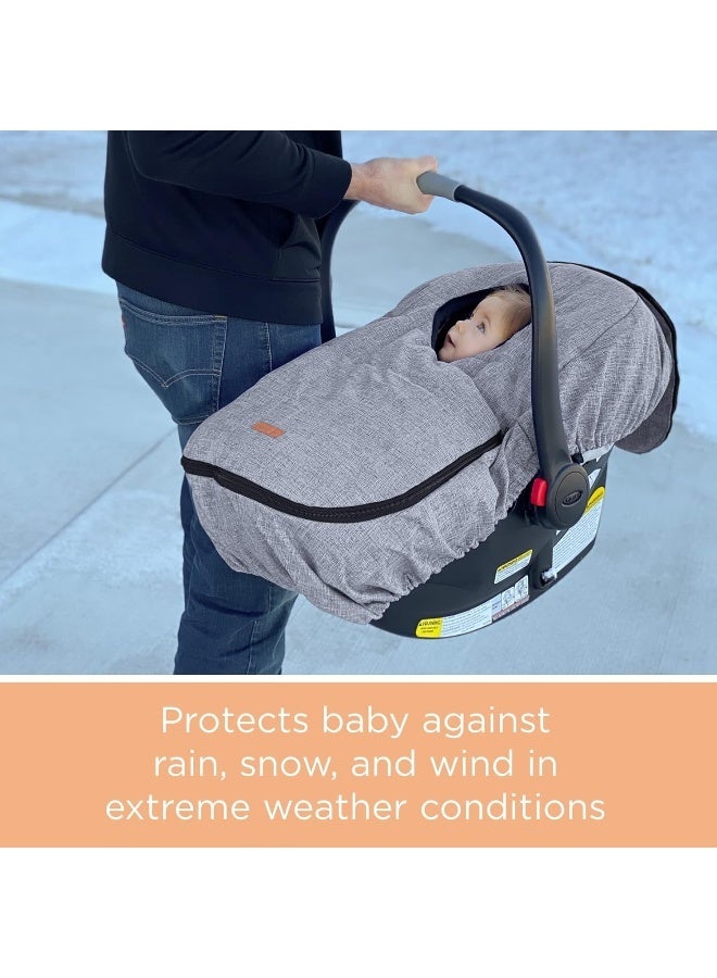 liuliuby Winter Baby Car Seat Cover - Cold Weather Insulated Carseat Bunting Bag/Blanket Accessories for Newborn & Infant - Keeps Babies Warm and Cozy - Carrier Canopy for Boys & Girls - Image 2