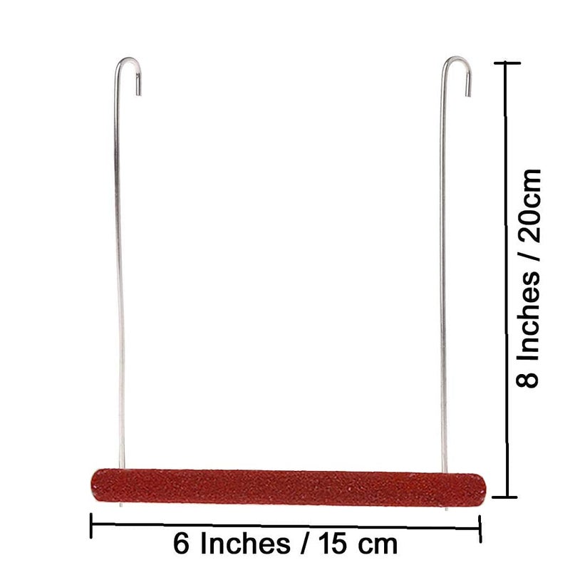 Western Era Playful Natural Perch Wood Perch Swing Toy Cage Hanging Platform, Climbing, Exercise Sand Perch for Birds (Large) - Image 2