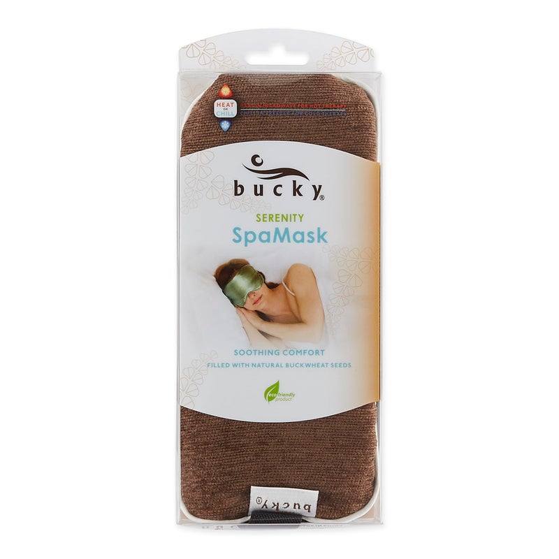 Bucky Hot & Cold Therapy Spa Collection Chenille Eye Mask, 8.5x4", Mocha - Image 2