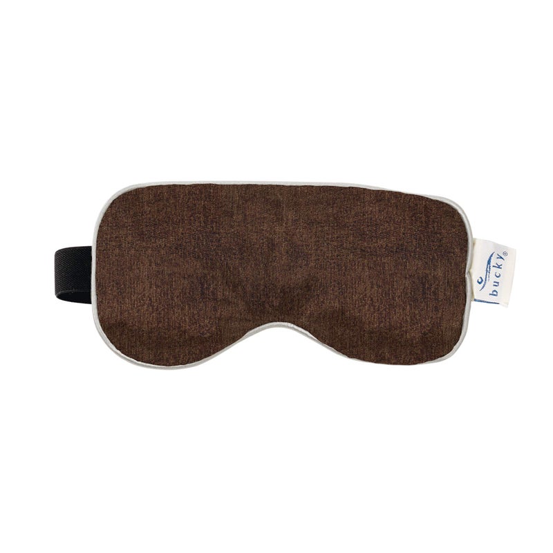 Bucky Hot & Cold Therapy Spa Collection Chenille Eye Mask, 8.5x4", Mocha - Image 1