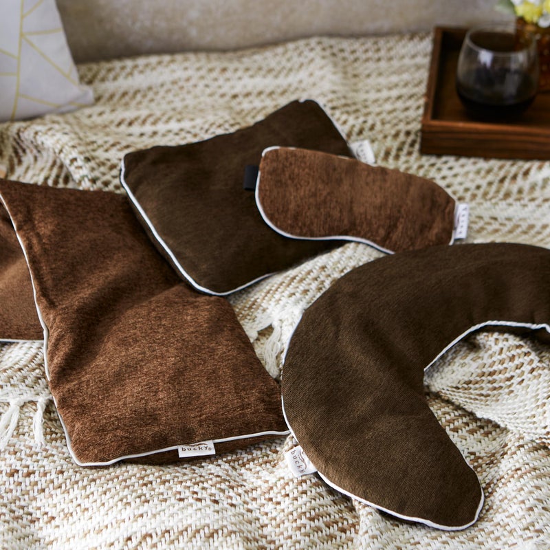 Bucky Hot & Cold Therapy Spa Collection Chenille Eye Mask, 8.5x4", Mocha - Image 5