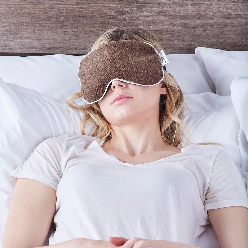 Bucky Hot & Cold Therapy Spa Collection Chenille Eye Mask, 8.5x4", Mocha - Image 3