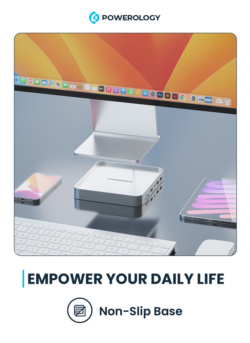 Powerology iMac 24 Inch USB-C Dock with SSD Enclosure 10GBPS -Silver  - Image 5