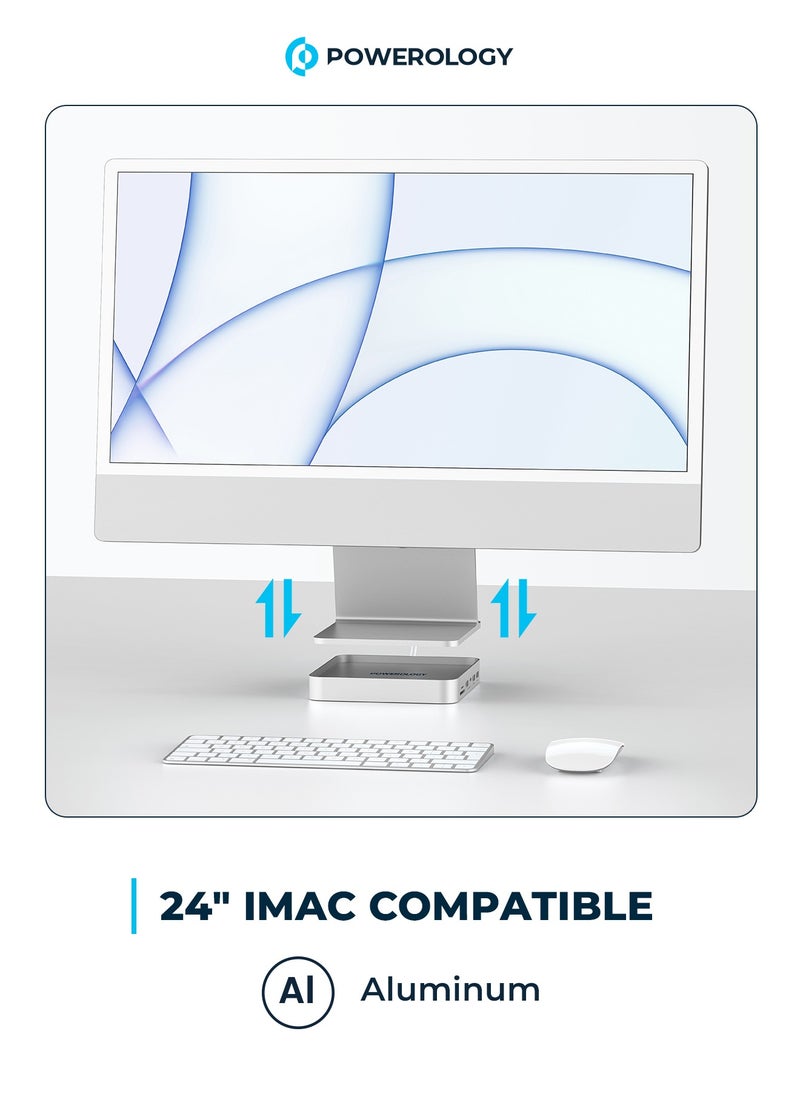 Powerology iMac 24 Inch USB-C Dock with SSD Enclosure 10GBPS -Silver  - Image 2