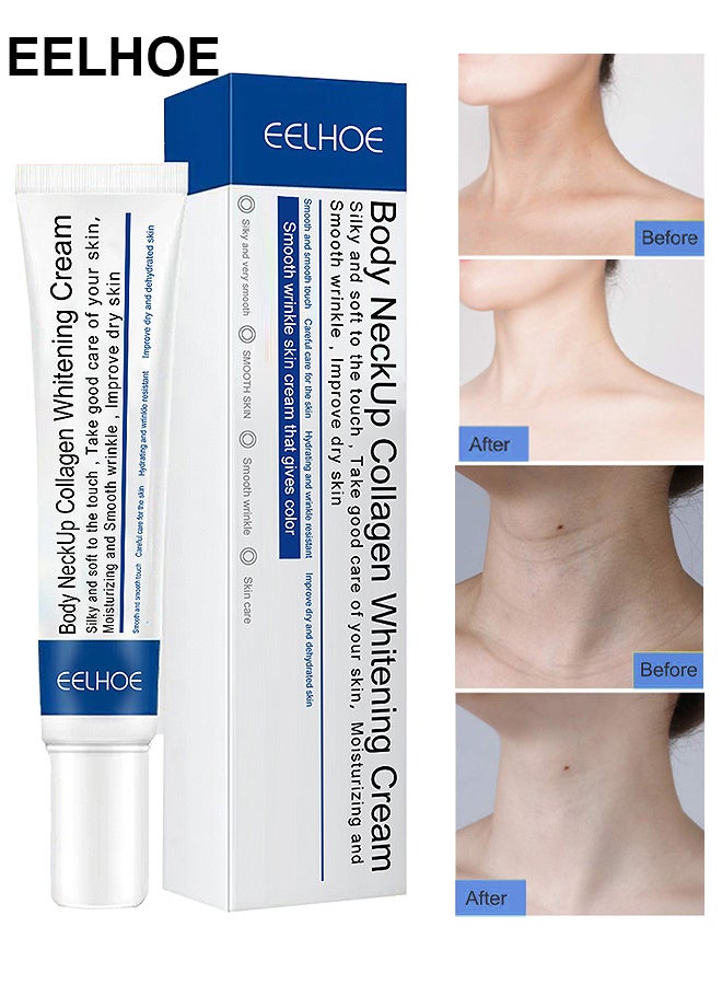 EELHOE Body Neckup Collagen Whitening Cream, Tightening And Lifting Loose Skin, Reduce Wrinkles, Skin Brightening, Reduce MelaninPrecipitation, Boosts CollagenProduction, Skin Tightening, 20G - Image 1