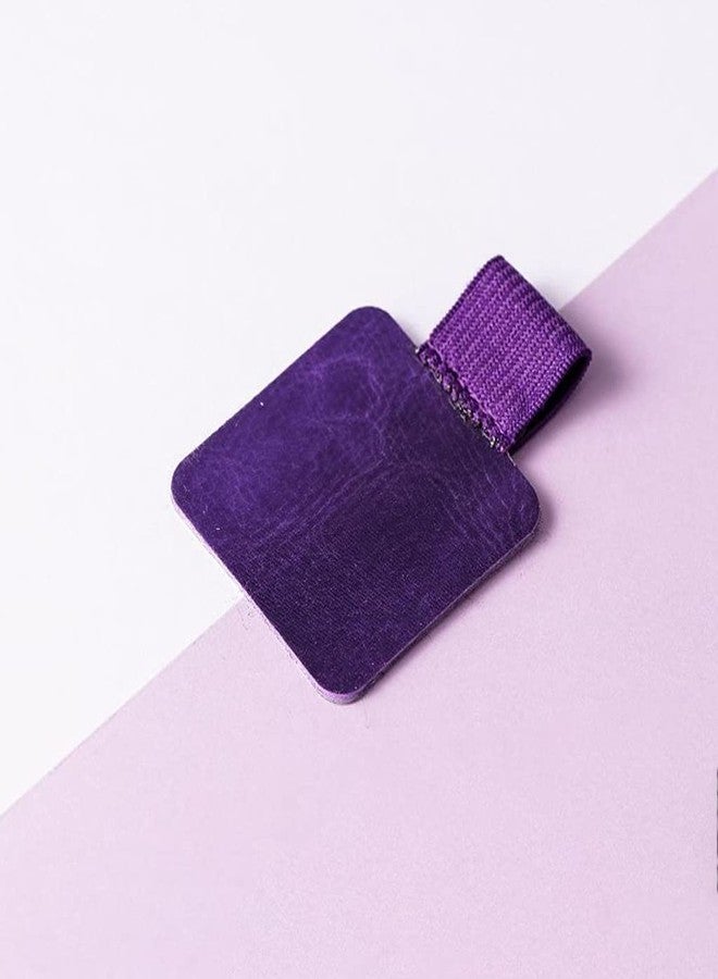 Dofaxgo 5pcs Pen Loop Holder, Self-adhesive Leather Pen Holder with Elastic Loop for Notebooks, Journals,Calendars and Planners (Purple) - Image 2