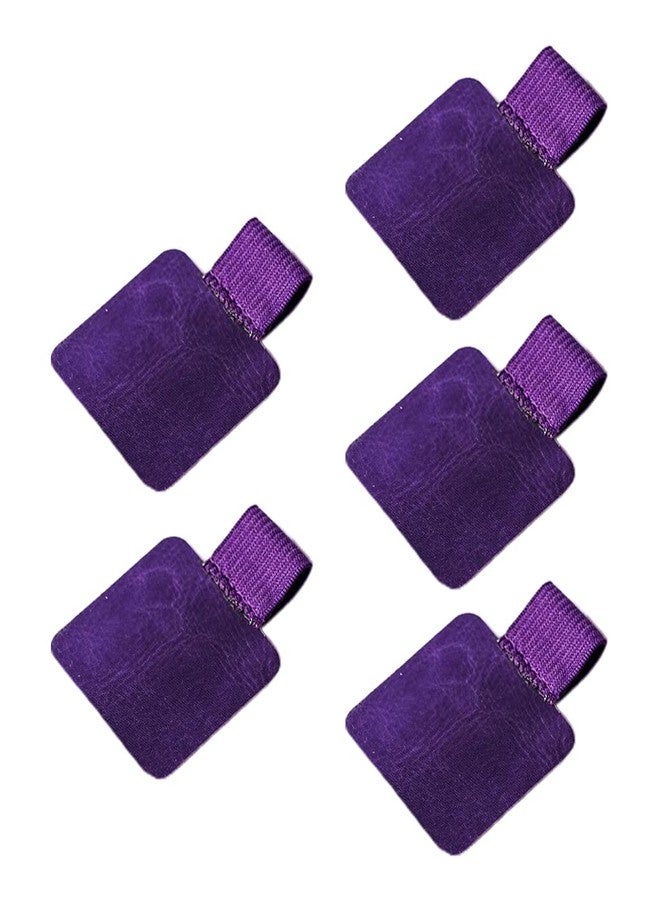 Dofaxgo 5pcs Pen Loop Holder, Self-adhesive Leather Pen Holder with Elastic Loop for Notebooks, Journals,Calendars and Planners (Purple) - Image 1