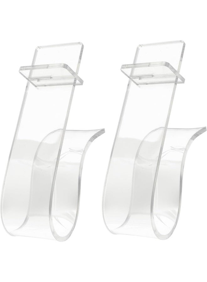 2Pieces Acrylic Shoe Holder Shoe Storage Rack Clear Shoe Rack Clear Display Stand Sandal Display Stands Acrylic Shoe Display Stand Acrylic Shoe Shelf Flat Shoe Sneaker Rack Sports - Image 1