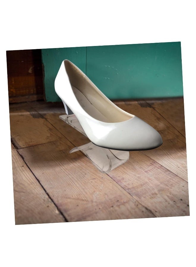 2Pieces Acrylic Shoe Holder Shoe Storage Rack Clear Shoe Rack Clear Display Stand Sandal Display Stands Acrylic Shoe Display Stand Acrylic Shoe Shelf Flat Shoe Sneaker Rack Sports - Image 5