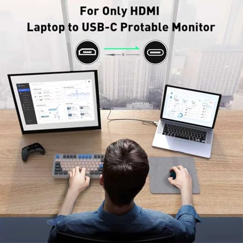 UANTIN 4K HDMI to USB C Cable Adapter with USB Power (Not Charging for Device) Uni-Directional HDMl Source to Type-C Screen Cord for XR/AR Glasses,PS5,Portable Monitors - Image 3