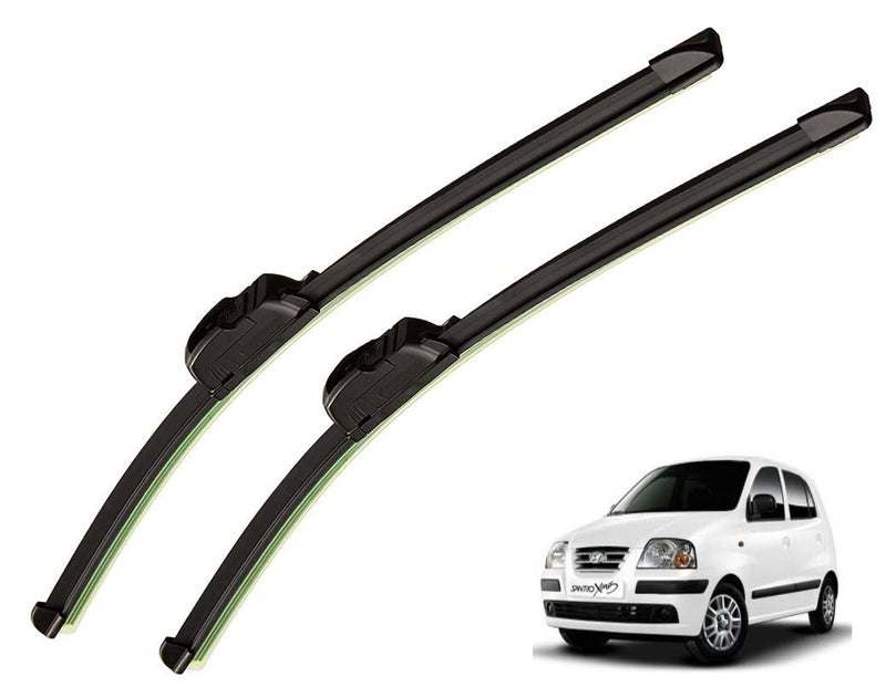 Auto Hub Frameless Car Wiper Blades Compatible with Hyundai Santro Xing - Set of 2,(D-20,P-16) - Image 1