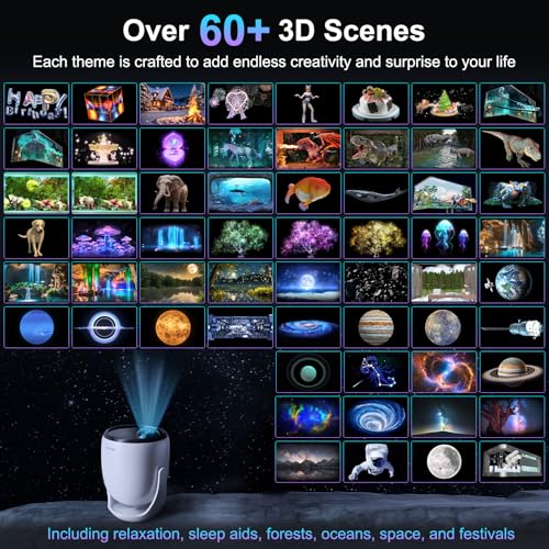 M METERXITY Star Projector, Star Light with Naked Eye 3D Technology 60+ Scene Modes, Bluetooth Speaker Night Light Projector for Home, Bedroom, Ceiling, Party, Gifts, Christmas, New Year - Image 4