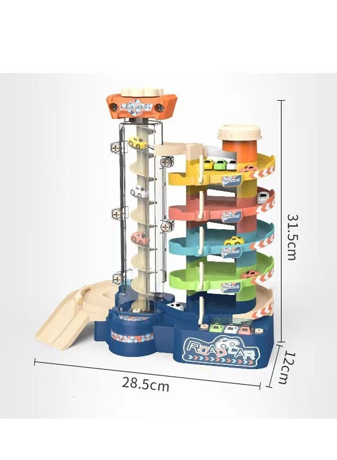 مجموعة ألعاب جراج للأطفال، لعبة سباق سيارات للأولاد، مجموعة مسارات جراج مع 5 سيارات، ألعاب مسارات منحدر سيارات إبداعية ممتعة، مجموعة ألعاب بناء مسارات سيارات للأطفال من سن 3 سنوات فما فوق، ألعاب موقف سيارات، هدايا عيد ميلاد، ألعاب حفلات - Image 2