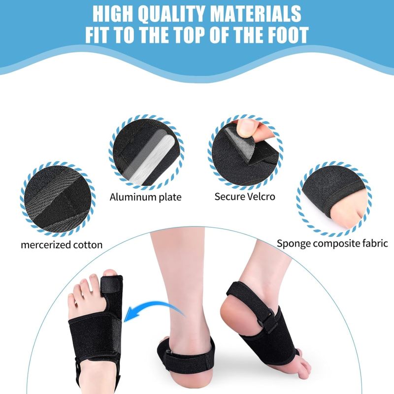 Bunion Corrector 1 Black Adjustable Strap - Soft Breathable Material Bunion Brace for Hallux Valgus Relief, Day And Night Foot Care - Image 4