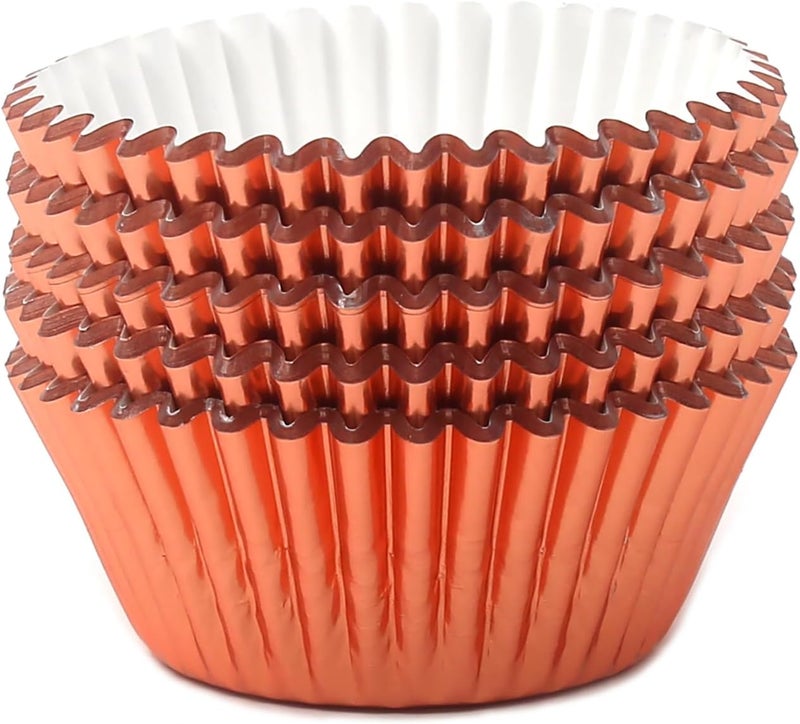 Mombake Standard Champagne Gold Foil Cupcake Liners Muffin Baking Cups for Party and More, 100-Count - Image 4