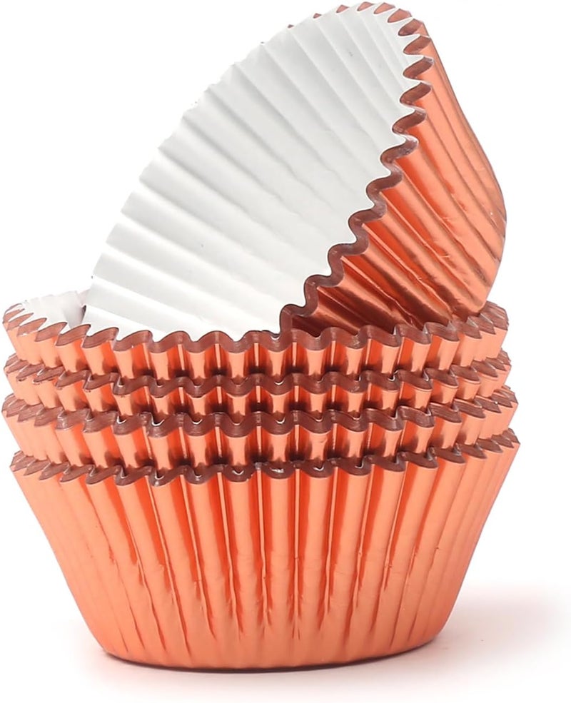 Mombake Standard Champagne Gold Foil Cupcake Liners Muffin Baking Cups for Party and More, 100-Count - Image 3