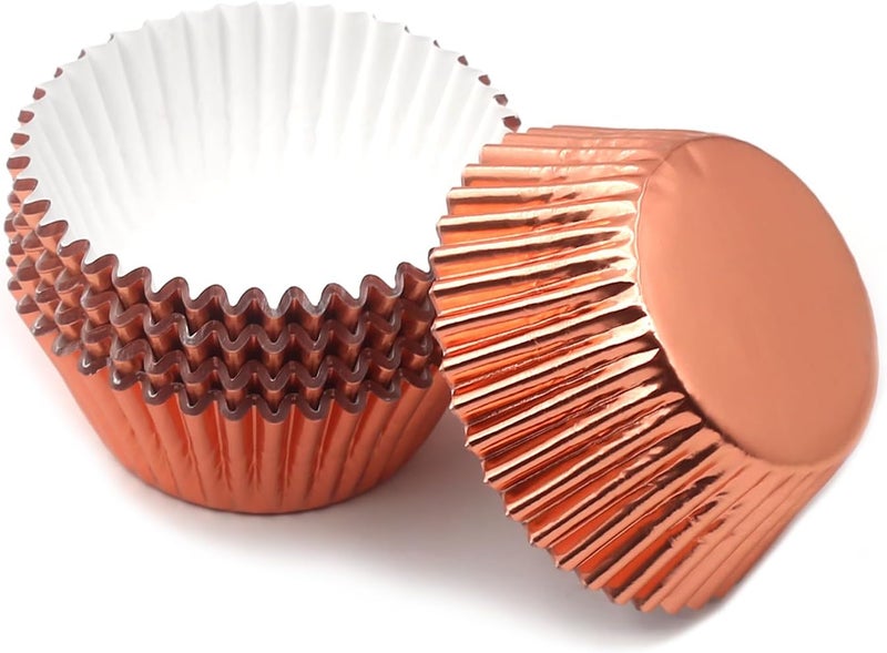 Mombake Standard Champagne Gold Foil Cupcake Liners Muffin Baking Cups for Party and More, 100-Count - Image 5