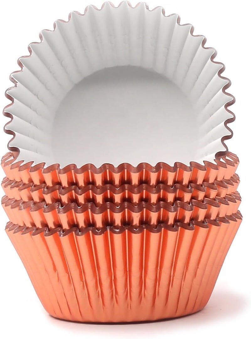 Mombake Standard Champagne Gold Foil Cupcake Liners Muffin Baking Cups for Party and More, 100-Count - Image 2