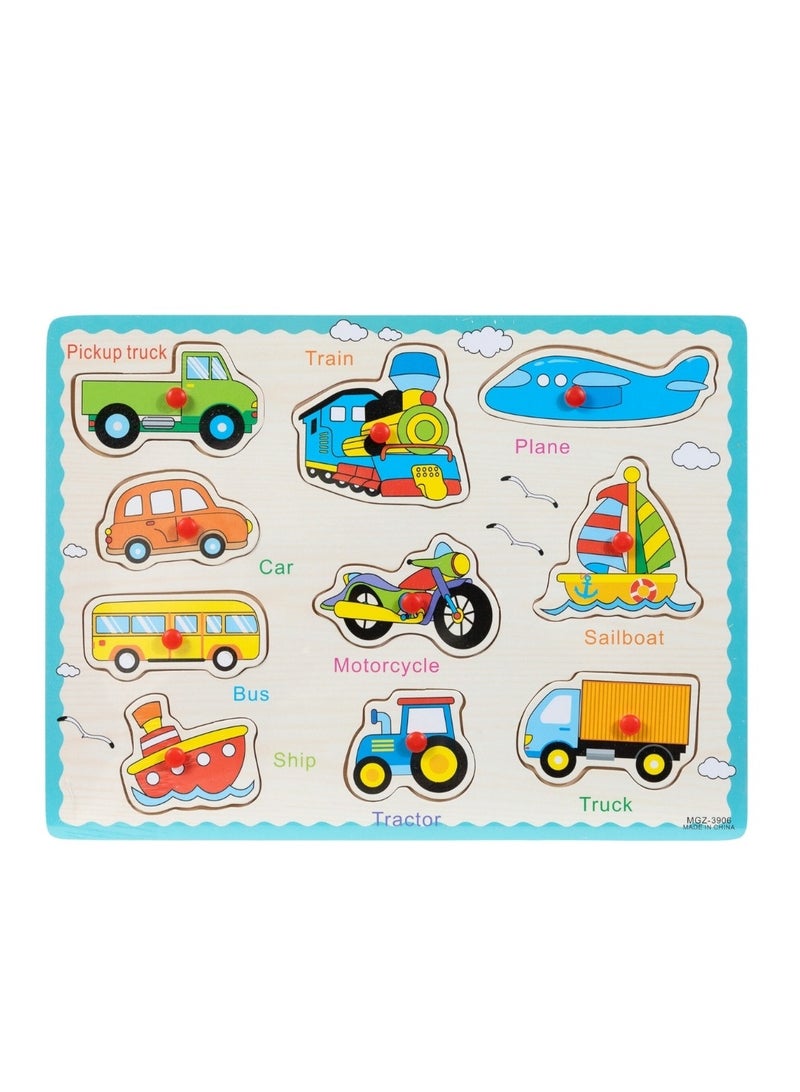 Educational Wooden Game For Learning About Modes Of Transportation