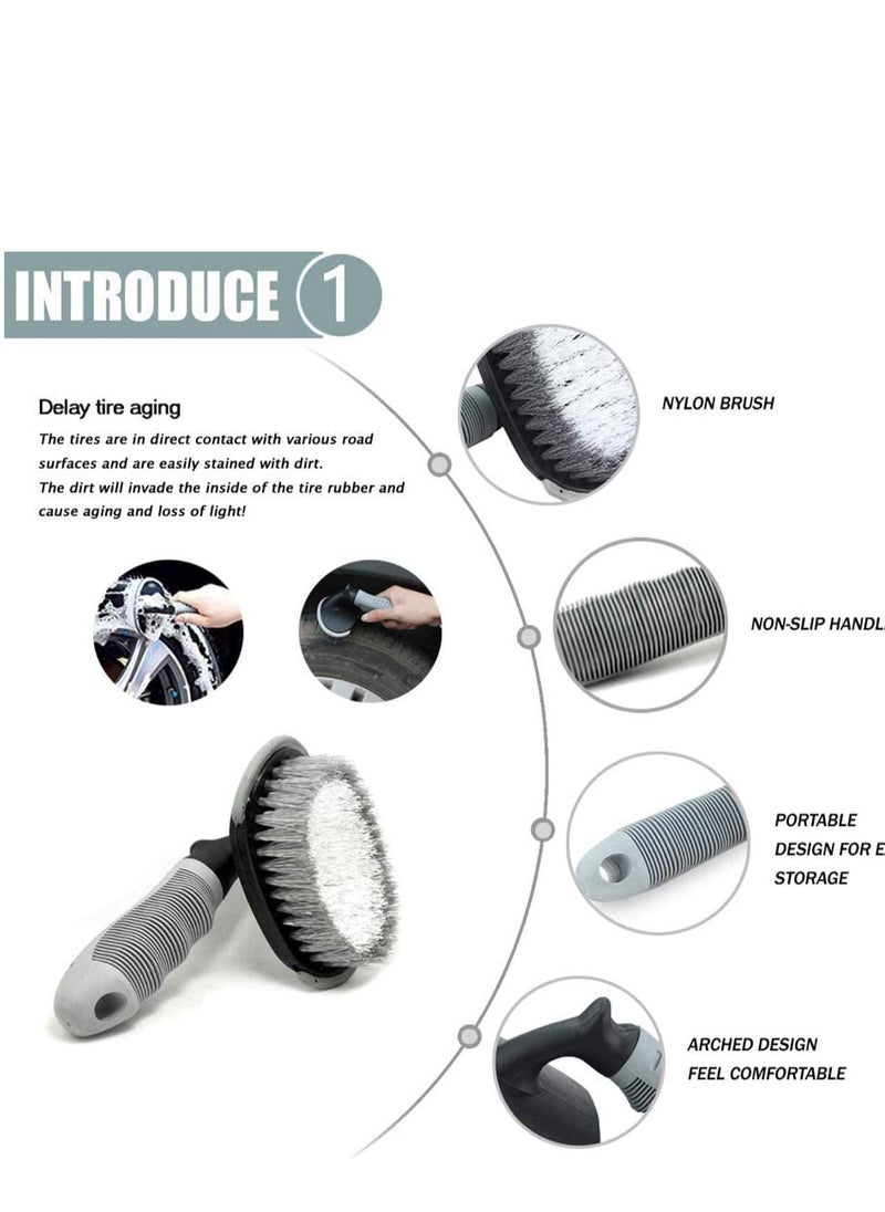 SYOSI Car Wheel Cleaning Brush Kit, Wheel Brush for Car Alloy Wheel and Tyre Brush Cleaning, Rim Cleaner for Your Car, Motorcycle or Bicycle Tire Brush Washing Tool  - Image 4