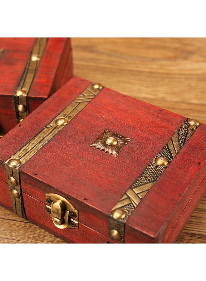 الأزرق جي دبليو صندوق مجوهرات خشبي أوروبي جديد ، أحزمة مزدوجة عتيقة ، صندوق خشبي قديم مع قفل ، يمكن للمصنعين حروف - Image 5