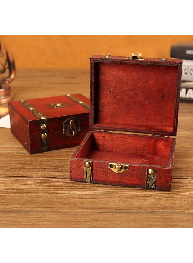 الأزرق جي دبليو صندوق مجوهرات خشبي أوروبي جديد ، أحزمة مزدوجة عتيقة ، صندوق خشبي قديم مع قفل ، يمكن للمصنعين حروف - Image 4