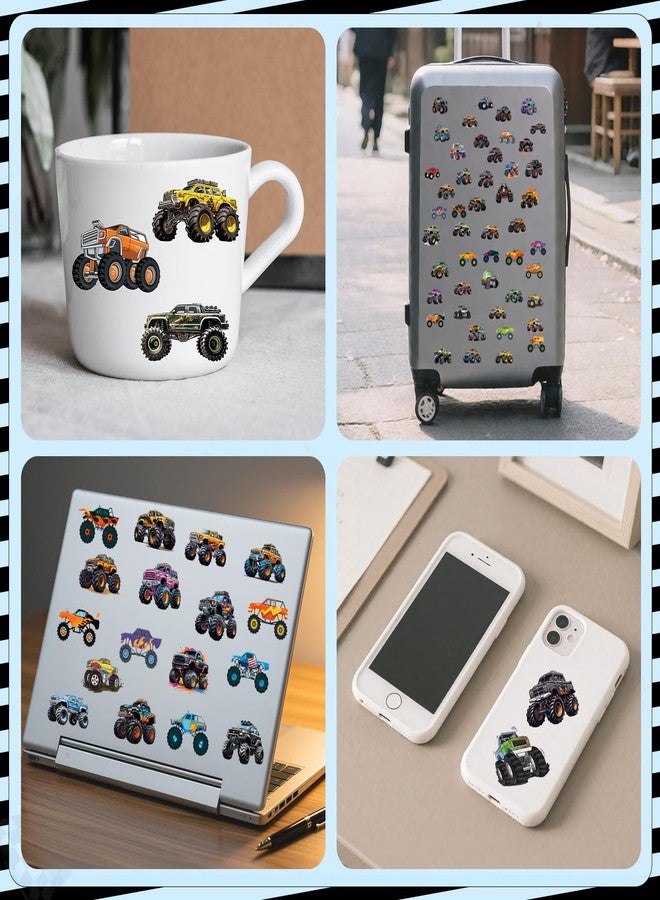 Ozepao 100 Pcs Monster Truck Temporary Tattoos for Kids, （2'' x 2''）Individually Wrapped Tattoos, Car Themed Birthday Decorations, Party Favors Supplies - Image 5