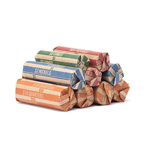 CAROUSELCHECKS Coin Wrappers for Pennies, Nickels, Dimes and Quarters, 75 of Each Wrapper - Image 3