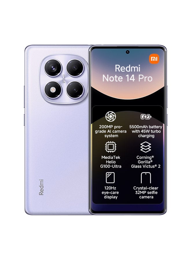 Xiaomi Redmi Note 14 Pro 4G Aurora Purple 8GB RAM 256GB - Global Version - Image 1
