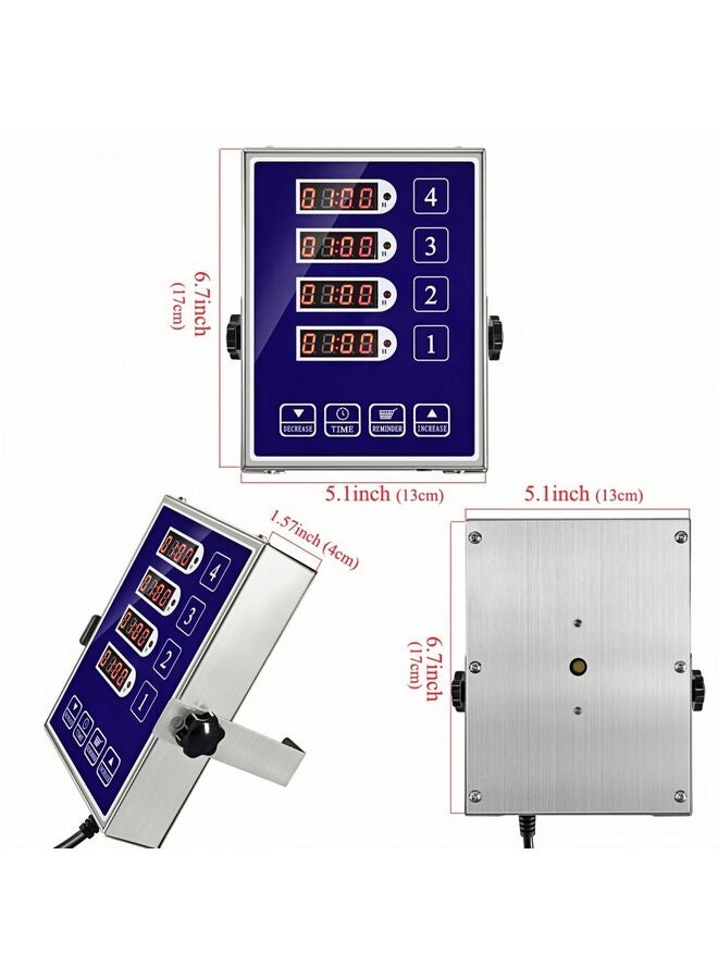 Precision Kitchen Timers for Cooking – 4 Channel Commercial Kitchen Timer Restaurant Kitchen Supplies Blue - Image 2