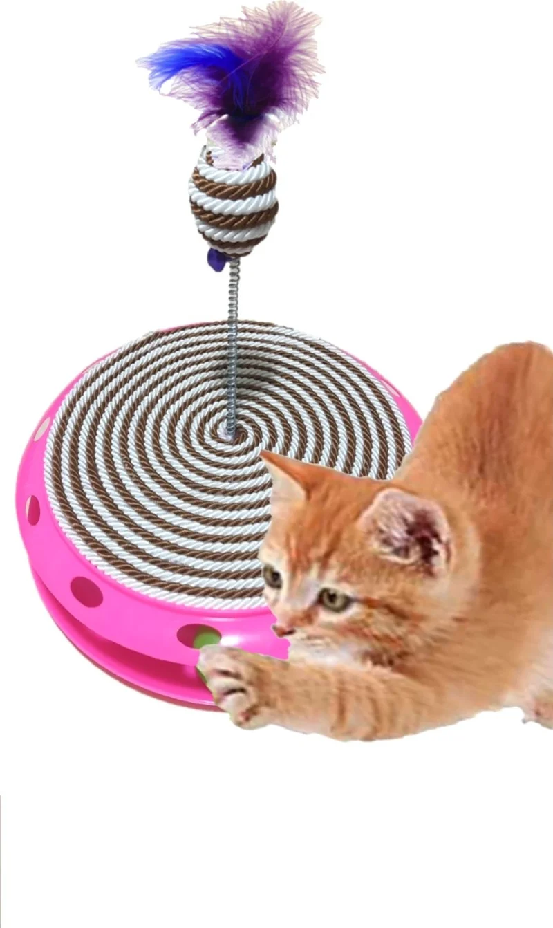 Tineke Single Storey Fun Cat Toy and Scratcher (Brown)
