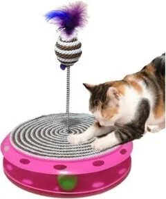 Tineke Single Storey Fun Cat Toy and Scratcher (Brown)