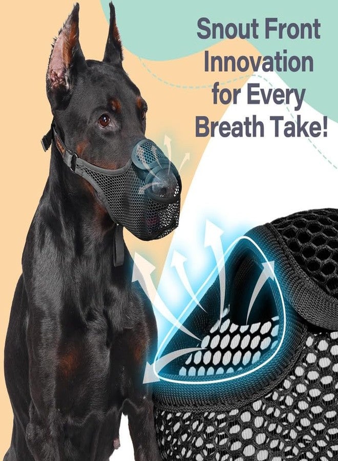 KACHEEG Soft Air Mesh Dog Muzzle Breathable & Adjustable Pet Muzzle for Small, Medium & Large Dogs, Front-Opening Design for Comfort, Prevents Biting & Scavenging, Allows Drinking - Image 3