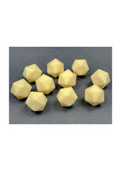 Chessex Customizable Ivory Blank Opaque Polyhedral Dice D20 (20 Sided) 16Mm (5/8In) Pack Of 10  - Image 1