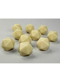 Chessex Customizable Ivory Blank Opaque Polyhedral Dice D20 (20 Sided) 16Mm (5/8In) Pack Of 10  - Image 3