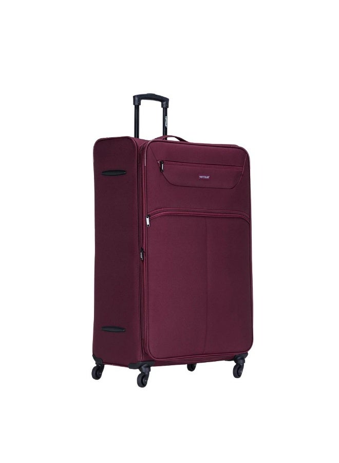 VIPTOUR 4-Piece Fabric Softside Luggage Set with 360° Spinner Wheels & Number Lock – Durable Polyester Travel Trolley Bag (20’’ / 24’’ / 28’’ / 32’’) - BURGUNDY - Image 4
