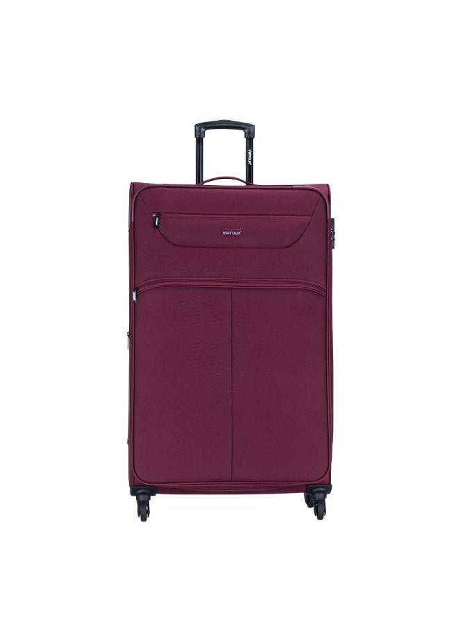 VIPTOUR 4-Piece Fabric Softside Luggage Set with 360° Spinner Wheels & Number Lock – Durable Polyester Travel Trolley Bag (20’’ / 24’’ / 28’’ / 32’’) - BURGUNDY - Image 2