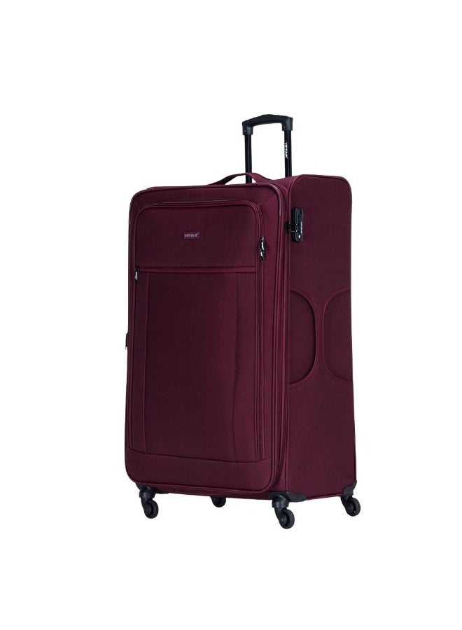 VIPTOUR 4-Piece Fabric Softside Luggage Set with 360° Spinner Wheels & Number Lock – Durable Polyester Travel Trolley Bag (20’’ / 24’’ / 28’’ / 32’’) - BURGUNDY - Image 5