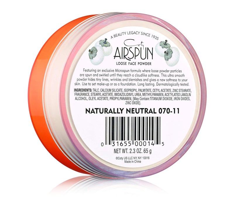 Airspun Coty AIRSPUN Face Powder, Naturally Neutral, 2.3 Oz, Natural Tone Loose Face Powder, for Setting Makeup or Foundation, Lightweight, Long Lasting, Pack of 1 - Image 3