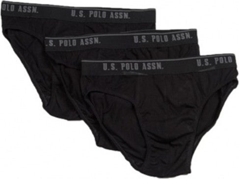 U.S. Polo Assn. 3 Piece Black Cotton Men's Briefs - Image 3