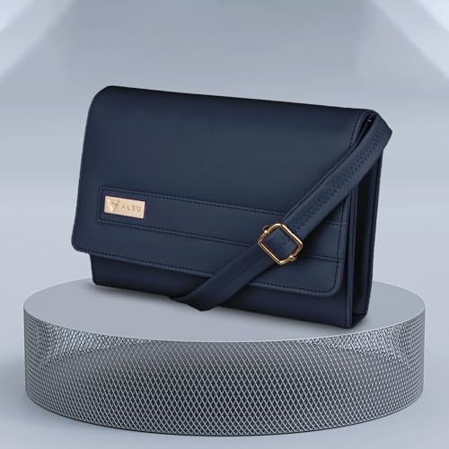 ALSU Women's trendy Sling Bag | handbag | purse | crossbody bag| deattachable straps | adjustable straps |card slots side bag| phone pocket (Blue) - Image 2