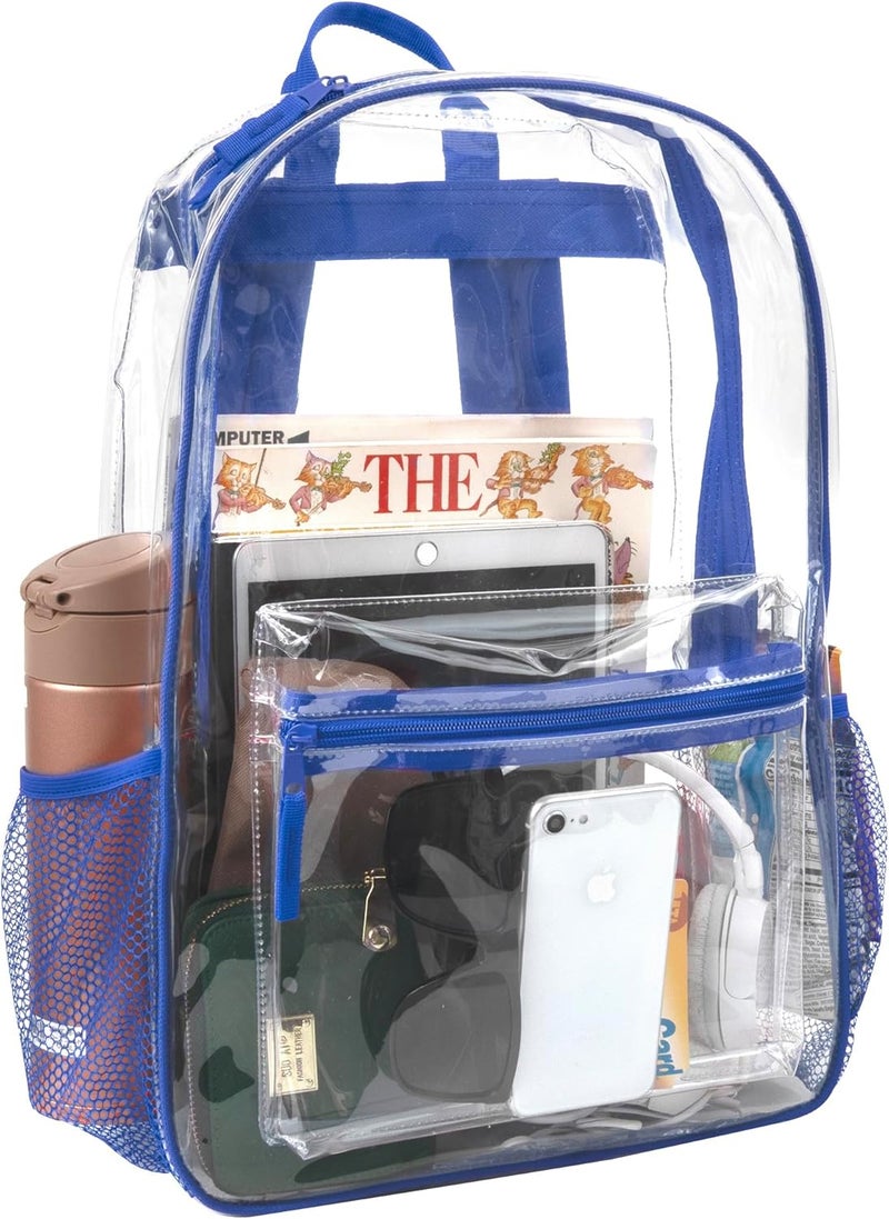 Trailmaker Clear Backpack Heavy Duty with Padded Straps, Side Pockets for Kids, Boys, Girls, School, Stadium Approved Events - Image 3