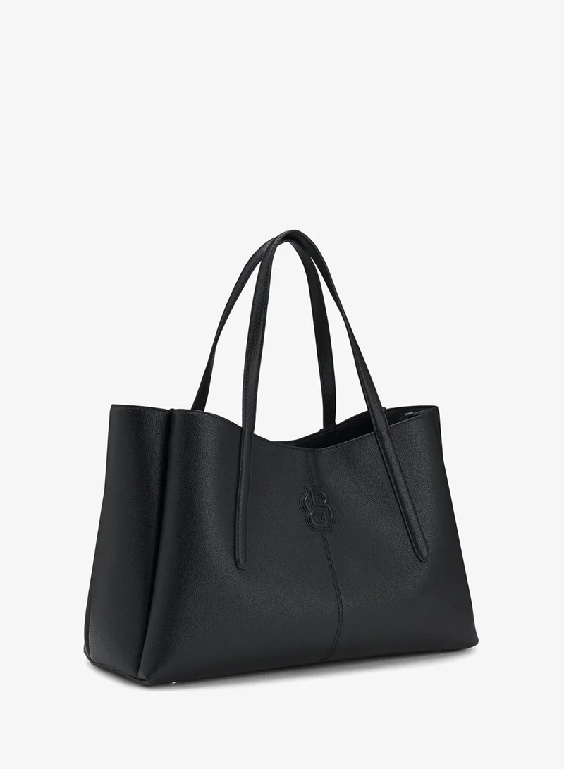 بوس حقيبة يد بشعار  مزدوج مبطن