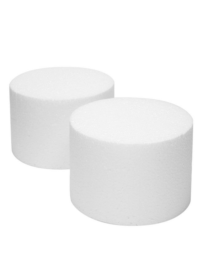 Bright Creations 2 Pack Foam Cake Dummies, 6x4 Inch Dummy Rounds for Decorating, Fake Wedding Cake - Image 1