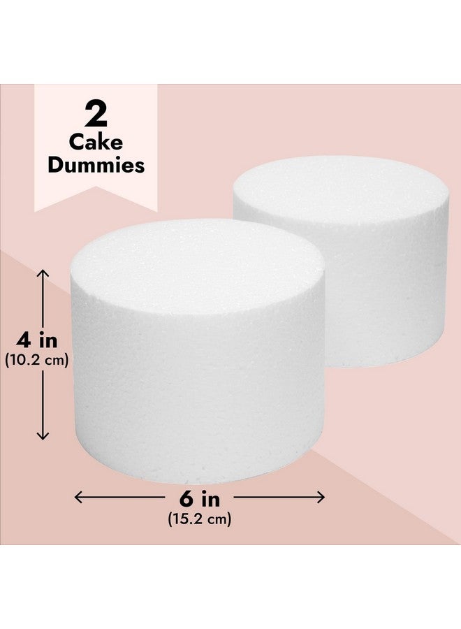 Bright Creations 2 Pack Foam Cake Dummies, 6x4 Inch Dummy Rounds for Decorating, Fake Wedding Cake - Image 3