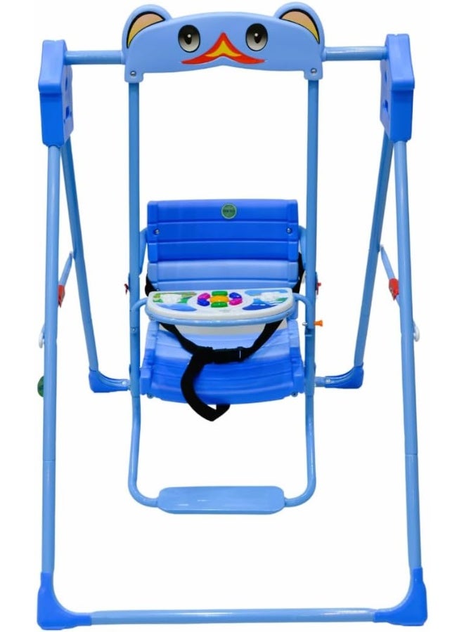 SMR Kids Swing with Music and Triple Fixing Strap, Baby Swings - 102X70X105 Cm Blue - Image 1